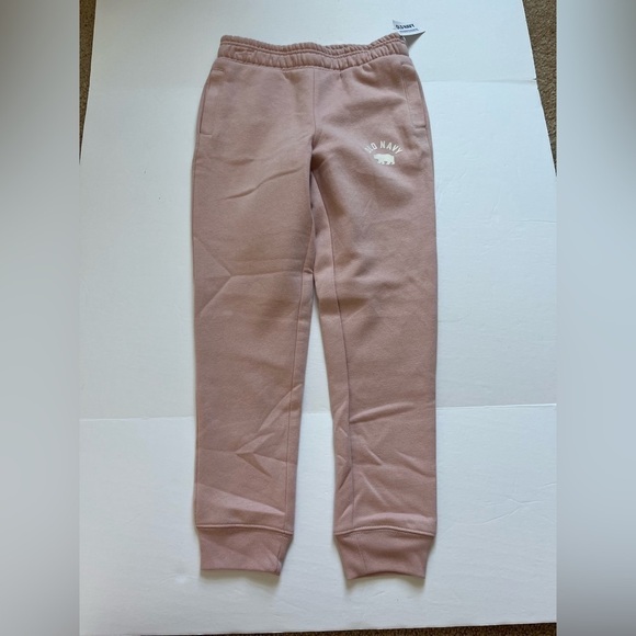 Old Navy Logo Jogger Sweatpants Girls size Medium Pink New with Tags - Picture 1 of 5